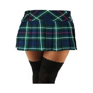 Mini-jupe plissée à carreaux rouges, taille élastique, jupe d'uniforme scolaire en tartan pour femmes - Product Image 5