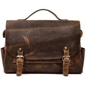 Sac à main d'affaires rétro en cuir de vache véritable pour hommes, sacoche pour ordinateur portable de 15.6 pouces, sacs à bandoulière LLB-0380 - Product Image 3
