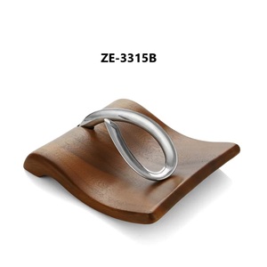 Modern Wooden Napkin Holder with Metal Ring <b>Black</b> <b>Cloth</b> Napkin Reusable Table Decoration Home Use Rectangle Shape Handmade - Product Image 3