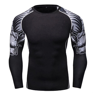 Maillot de compression respirant personnalisé en gros pour entraînement MMA, grappling, BJJ – Séchage rapide, durable, en Spandex et Polyester – Rashguard sportif - Product Image 3