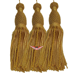 Tassel Knot Canutillo 10 cms Gold bullion wire fringe tassels handmade for church Vestments Decoration wedding gift - Product Image 4