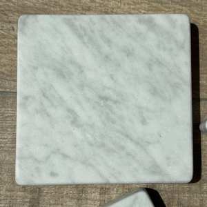 Luxury Natural <b>Marble</b> <b>Coaster</b> Set White Grey Stone Pattern Elegant Drink <b>Coasters</b> for Decorative Home Office Table and Surface - Product Image 5