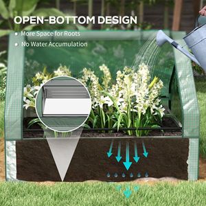 Small Outdoor Gardening Metal Raised Garden Bed with Green and Silver Cover Garden Greenhouse <b>Planter</b> <b>Box</b> - Product Image 6