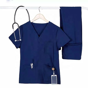 Blusa de uniforme médico unisex de manga corta, tejida, con diseños médicos, estilo jogger, talla grande, blanca, para enfermería hospitalaria, con detección de agujas - Product Image 2