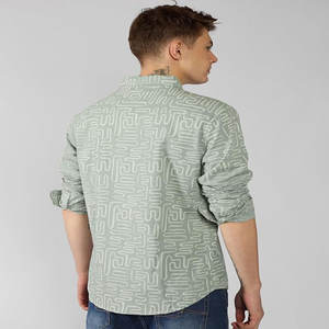 Camisa de vestir de manga larga de algodón puro 100% personalizada para hombres, informal, formal, de talla grande, transpirable, tela Dobby, diseño propio de adolescentes - Product Image 3