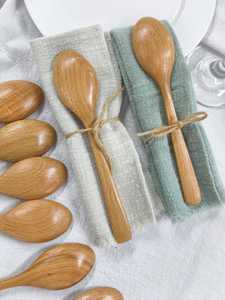 Cuillère en bois gravée sur mesure avec enveloppe en lin, artisanat Khadim SP-3, compatible lave-vaisselle et micro-ondes, lavage à la main uniquement, ustensiles - Product Image 4