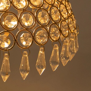 Lampe de table de luxe en cristal doré avec pampilles, élégante lampe de chevet en cristal K9 pour décoration de mariage, style européen, pour table de nuit - Product Image 4