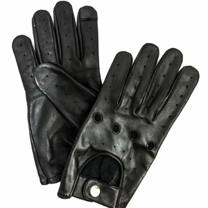Gants de conduite unisexes en cuir véritable, antidérapants, respirants, de luxe, avec sangle de poignet réglable, séchage rapide, toutes saisons, fournisseur OEM - Product Image 1