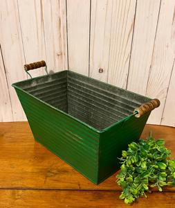 Poubelle en métal galvanisé vert, durable, pour la maison, le jardin, le bureau, la terrasse extérieure et les espaces publics, fabriquée en Inde - Product Image 4