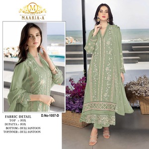 Salwar Kameez élégant pour femmes avec broderie florale, longueur au sol, coupe ample, tenue de soirée, style indien pakistanais - Product Image 4