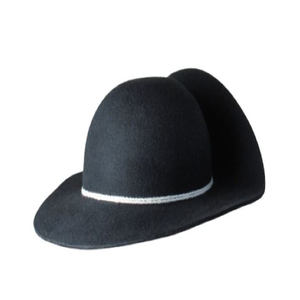 Black Wool Fedora <b>Hat</b> Wide Brim Bowler Style Crown White Band Casual Four Seasons Historical Tricorn Adjustable Sequin - Product Image 3