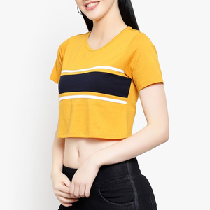 Casual Crop Tops for Women High Quality <b>Acid</b> Wash <b>Drop</b> Shoulder Heavyweight T-shirt Premium Slim O Neck Cropped T-shirt Women - Product Image 2