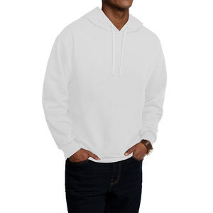 Sweat-shirt à capuche pour homme, coupe ample, couleur unie, 100% coton, 180g, anti-rétrécissement, doublure polaire, avec logo personnalisé - Product Image 3