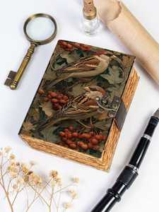 Diario de Cuero con Espiral y Tapa Dura, Estilo Vintage con Diseño Floral, Hecho a Mano, Marca Grimoire Bird - Product Image 3