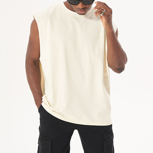 Camiseta sin mangas básica para hombre, cuello redondo, 100% algodón, chaleco muscular, camiseta deportiva para gimnasio, transpirable, ecológica, antipilling - Product Image 3