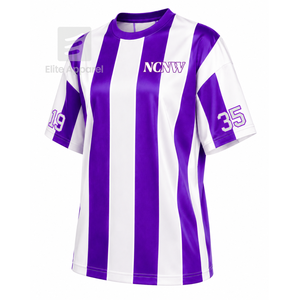 Custom NCNW Council Sweatshirt Striped Short Sleeve purple & white Casual Style for female with polyester lining - Product Image 2