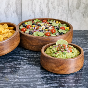 Tazón para Servir, Elegante Tazón de Madera de Mango Marrón, Ecológico, de Lujo, Tazón Mediano para Frutas, Utensilios de Cocina, Decoración para el Hogar y Restaurantes, India - Product Image 1