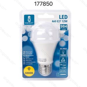 Bombilla LED A60 E27 12W 3000K Luz Cálida 984 Lúmenes Gran Ángulo 25000H de Vida Útil - Product Image 1