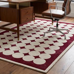 Alfombra de Lana Floral Clásica de Lujo en Borgoña y Marfil, Tejida a Mano, Suave, para Sala de Estar o Dormitorio - Product Image 4