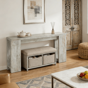 Consolle Lunga Moderna di Lusso in Legno Massello per Ingresso, Appartamento, Hotel o Soggiorno - Arredamento Contemporaneo per la Casa - Product Image 1