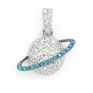 Hip Hop 925 <b>Silver</b> Custom Iced Fine Pendant <b>Necklace</b> Moissanite Trendy Fashion Jewelry Party Charms Saturn Pluto Geometric Gift - Product Image 1