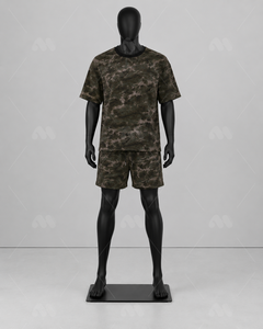 เสื้อยืดคอกลมโอเวอร์ไซส์ แขนสั้น ลายพรางพิมพ์ซิลค์สกรีนด้านหน้า ผ้าฝ้าย 100% สไตล์ลำลองแนวสตรีทแวร์สำหรับผู้ชาย - Product Image 2