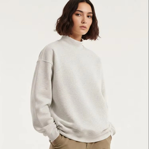 Women <b>Black</b> Mock Neck Sweatshirt Oversized Casual <b>Long</b> Sleeve Winter <b>Top</b> - Product Image 6
