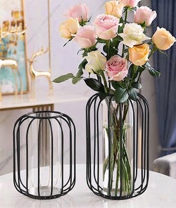 Antique Metal Flower <b>Vase</b> Vintage Decorative <b>Vases</b> For Artificial Flowers Home Office Table Centerpiece - Product Image 4