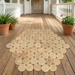 Alfombra de Yute Hecha a Mano, Octogonal, Estilo Rústico para Exteriores, Base de Yute Antideslizante, Limpieza Localizada, Grosor Medio, HILTEX JT-7224 - Product Image 2
