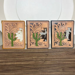 High Quality Hand Tooled Leather Ring Binder for A4 Padfolio Business Document Planner Cowhide Zipper Portfolio <b>Folder</b> <b>Organizer</b> - Product Image 5