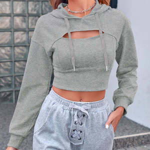 Sweat-shirts à capuche courts exclusifs pour femmes – Collection de mode décontractée en mélange de coton, élégante et confortable, vente en gros - Product Image 6