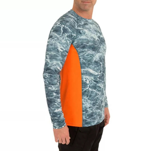 Camisas de Pesca Unisex Cómodas y Transpirables de Tela Tejida de Manga Larga, Secado Rápido, Resistentes al Viento, Sublimadas, con Patrón Sólido, UPF 50 Plus - Product Image 3