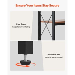 Étagère d'angle robuste à 7 niveaux de 79 pouces de hauteur avec étagères en bois et cadre métallique, bibliothèque industrielle en forme de L réversible - Product Image 6