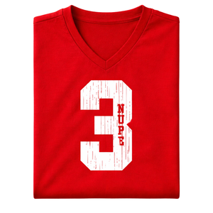 Camiseta con Cuello en V Kappa Alpha Psi Número 3, Roja, Ropa de Fraternidad Griega con Gráfico Audaz, Comodidad Premium y Ajuste Elegante - Product Image 6