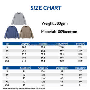 Factory Price Custom DTG Embroidered <b>Silk</b> Screen Printed 380GSM 100% Cotton Pullover Oversized <b>Men</b> Crewneck Acid Wash Sweatshirt - Product Image 3