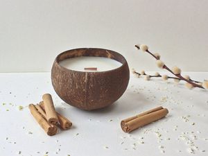 Vela Artesanal de Cáscara de Coco, Fragancia Natural para el Hogar, Decoración, Regalo de Año Nuevo, Biodegradable, Ecológico, Exportación, Venta al por Mayor - Product Image 2