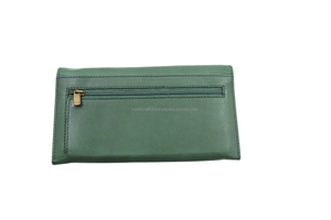 Premium Quality Handmade Green Genuine Leather Ladies Wallet Magnet Flap Closure with Customizable <b>Card</b> Slots Personalized <b>Purse</b> - Product Image 5