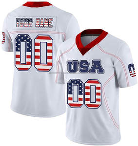 Maillots de football américain personnalisés à manches courtes, impression sublimée antibactérienne - Uniformes d'équipe en gros - Product Image 2