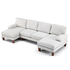 Divano Sezionale Moderno Monoposto 283 cm con Rivestimento Rimovibile e Imbottitura in Piuma, Senza Braccioli, per Soggiorno, Stile Angolare - Product Image 1