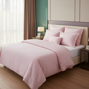 220 TC Stripe Dohar King Bedding 108x108 Inch Soft Lightweight Cotton Fitted Sheet Mattress Protector <b>Bedspread</b> for Hotel Home - Product Image 3