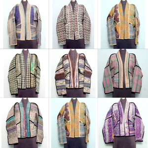 Handmade Eco-Friendly 100% Cotton Breathable Reversible Quick Dry Knitted Vintage <b>Kantha</b> Open Design Winter Spring Autumn <b>Jacket</b> - Product Image 1