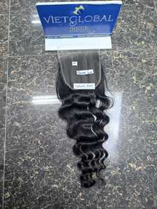 VIETGLOBAL 100% Extensiones de cabello humano real 6X6 Onda natural Trama de piel Venta al por mayor Cierre de cabello vietnamita crudo para mujeres - Product Image 2