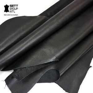 Cuero de vaca de grano completo OEM negro de 1.1-1.3 MM para calzado, decoración del hogar, costura, manualidades, herramientas de cuero de calidad, fiable - Product Image 1
