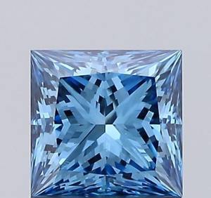 Diamant de laboratoire de 1,00 ct, taille princesse, couleur bleu fantaisie, pour la création de bagues, certifié IGI, diamants en vrac provenant d'un fournisseur indien - Product Image 1