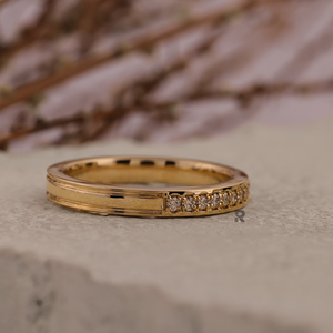 Bague de mariage demi-éternité minimaliste en diamant de laboratoire 14K 18K, sertie en grain, pour femme, bijoux fins, cadeau, vente en gros - Product Image 2