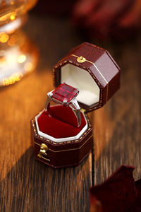Ruby <b>Emerald</b> Cut Prong Setting Women's Engagement <b>Ring</b> 925 <b>silver</b> Classic Gemstone <b>Ring</b> - Product Image 6