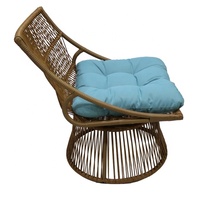 Chaise pivotante moderne en fer et rotin, très vendue, pour villa, usage extérieur et intérieur, salon, salle à manger, bureau à domicile