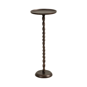 Mesa Auxiliar Redonda de Latón, Mesa de Centro Contemporánea con Base Escultural, Mesa de Comedor para Bistro o Cafetería, Versiones Medianas - Product Image 2