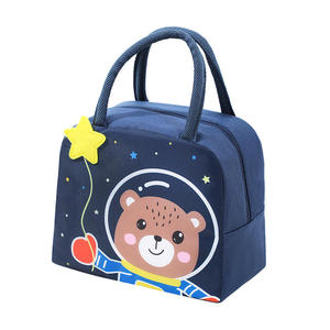 Cartoon Cat Pattern Insulated Lunch Tote Large Capacity Leakproof Food <b>Storage</b> Handbag for Students Travel Snacks - Product Image 1