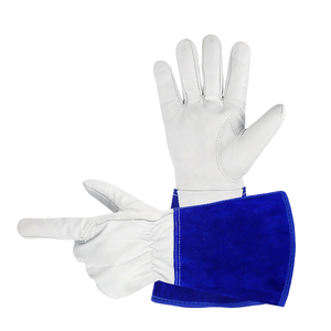 Gants de travail en cuir de vachette pleine fleur Spiritchill Goods WA-008, double paume renforcée, manchette de sécurité caoutchoutée, pour le soudage - Product Image 6